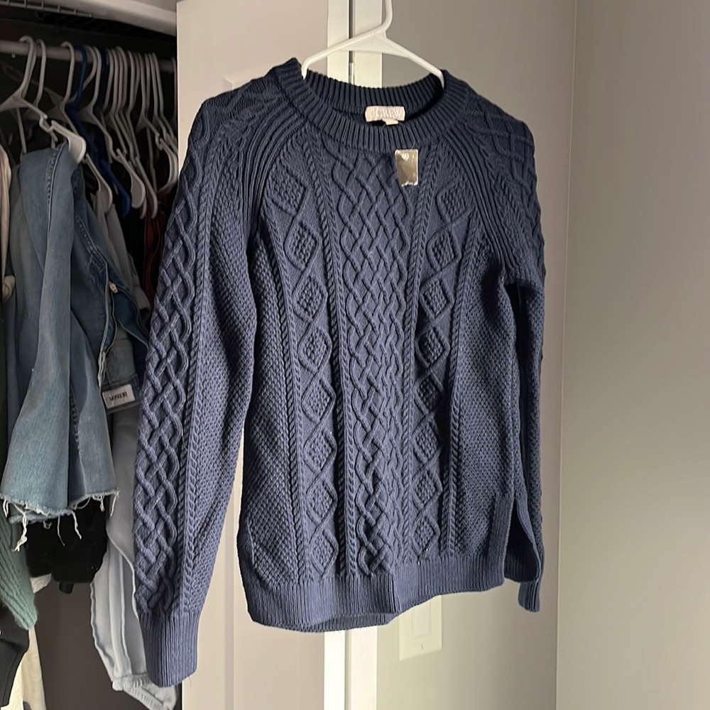 J. Crew Woven Navy Sweater, NWT